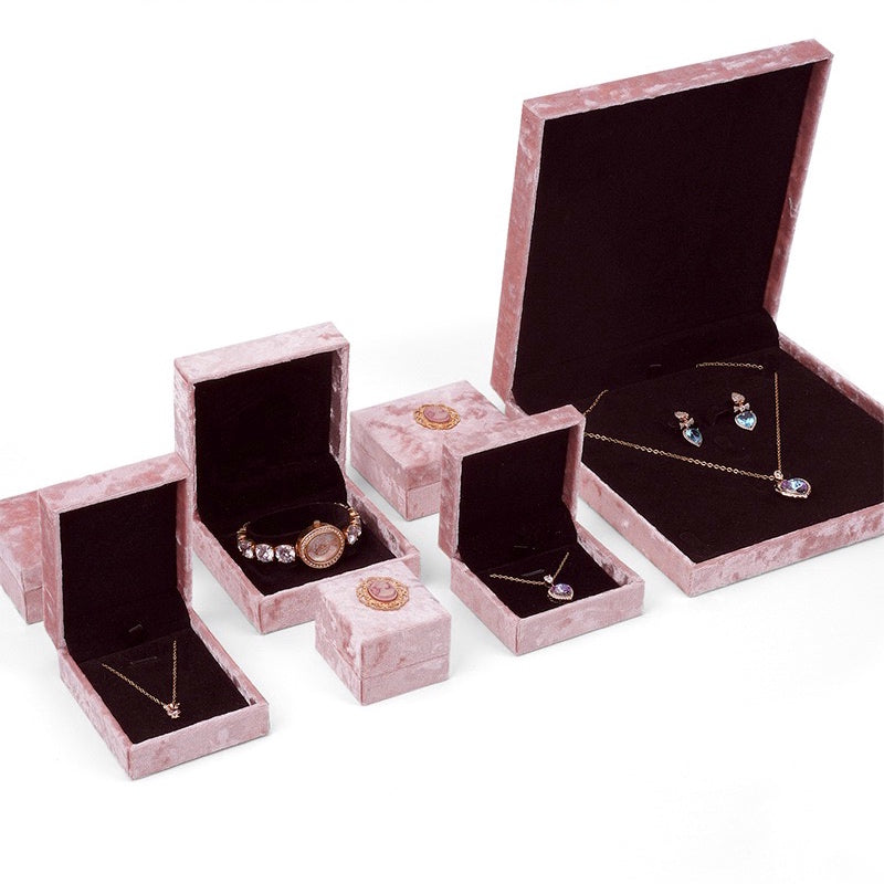 Scatola di Velluto per Set di Gioielli - Design Elegante con Rilievo Vintage