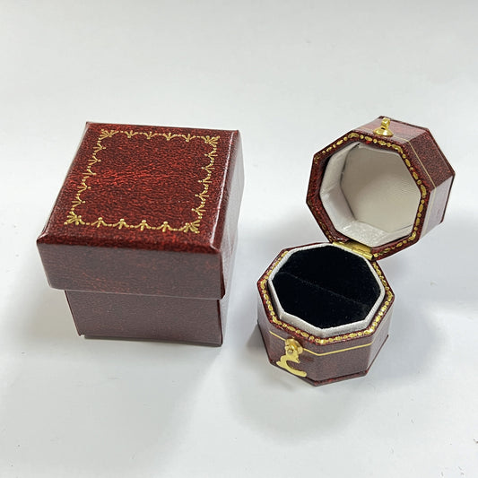 Elegante Scatola Portagioie Ottagonale in Ecopelle con Rivestimento Interno Morbido